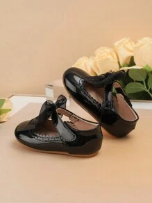 1 Paar niedliche Schmetterlingsdekor Babyschuhe mit massierender Sohle aus fester Kunstleder-Optik, rutschfest, geeignet für Frühling und Herbst