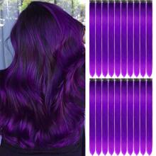 Clip In Hair Extensions 22 Inch 20Pcs/10Pcs Colored Hair Extensions Party Highlights Long Straight Synthetic Hairpieces For Women