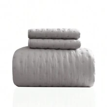 3 Piece Bedspread Embossed Pattern For All Season 220 X 240CM Soft Microfiber Reversible Patchwork Beddings Set Luxury Quilted Bed Throw For Bedroom Decor Reversible Coverlet - Light Grey - View 8