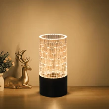 Vase Lamp, USB Charge Flower Lamp Vase Table Lamp, Dimmable Bedside Lamp, Glass Shade With Plastics  Base For Bedroom Living Room Office Desk - one-size - View 4