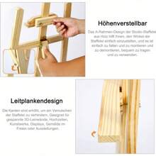 Staffelei aus Holz Groß Atelierstaffelei Verstellbare Standstaffelei Feldstaffelei Holzstaffelei Leinwand Ständer - Tiefrot - Übersicht 8