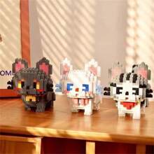 1000PCS Chinese Garden Cat Building Blocks For Adults Decompression Puzzle Cute Hakimi Short Cat Dog Decoration - Christmas Gift - - - Model - View 3