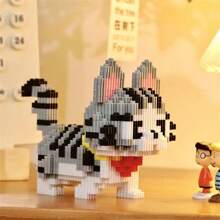 1000PCS Chinese Garden Cat Building Blocks For Adults Decompression Puzzle Cute Hakimi Short Cat Dog Decoration - Christmas Gift - - - Model - View 6