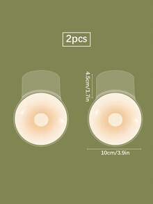 2pcs Apricot Silicone Invisible Breast Lift Tape, Soft & Elastic Silicone Material, Washable & Reusable, Suitable For Low-Cut Dresses In Parties, Weddings, Graduations, Providing Lift And Shaping For Smaller Busts - Apricot - View 2