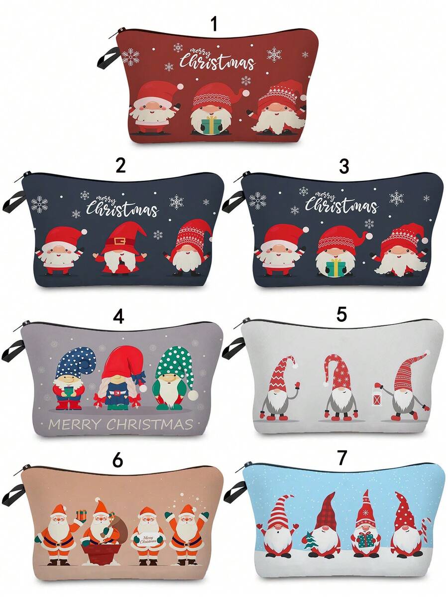 1 túi đựng đồ du lịch có khóa kéo họa tiết Giáng sinh, túi đựng đồ đa năng, ví đựng tiền xu nhẹ, túi đựng mỹ phẩm, gói quà Giáng sinh túi đựng đồ trang điểm đồ dùng học tập đồ dùng du lịch thiết yếu túi đựng đồ trang điểm đồ dùng ngày lễ ngày lễ trở lại trường túi đựng đồ trang điểm làm đẹp tiệc mừng trở về nhà - Nhiều màu - Xem 1