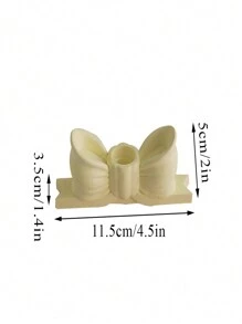1pc Candy Color Cartoon Bow-Knot Candlestick, Creative Decor Pink Gypsum Bow Candle Holder - Multicolor - View 2