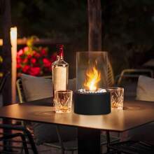 Bioethanol Tischkamin Tischfeuer Indoor & Outdoor  Dekorative Steine Längere Brennzeit Tragbare Bio Ethanol Feuerstelle Kleiner Kamin für Indoor und Outdoor Balkon Terrasse Wohnung Garten Deko
