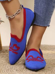 Giày bốt đế dày cho nữ, giày bốt cổ ngắn kiểu Anh đơn giản - Màu xanh lam - Xem 4