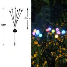 Đèn đánh dấu lối đi chạy bằng năng lượng mặt trời, màu trắng ấm và nhiều màu, 1 gói 6 đèn LED, 1 gói 8 đèn LED, 1 gói 10 đèn LED, Đèn đom đóm thổi bằng gió, Đèn cọc cắm đất cảnh quan sân vườn ngoài trời LED, Đèn trang trí bãi cỏ công viên sân trong - Nhiều màu - Xem 5
