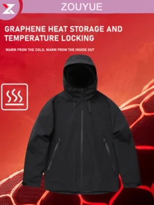1 pieza Impermeable, ligero, abrigo de lluvia para mujer con capucha, chaqueta de senderismo - Negro - Ver 6