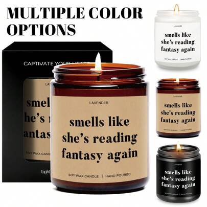 1pc Vela Perfumada Lavanda Cera de Soja Presentes para Amantes de Livros Mulheres, Artigos de Leitura Acessórios Presentes para Leitores, Presentes Temáticos de Livros para Pessoas que Gostam de Ler, Presente de Natal para Professores Escritores, Presentes Engraçados de Aniversário para Leitores, Bibliotecários, Decoração de Quarto, Presentes
