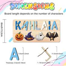 Halloween Puzzle,Wooden Alphabet Puzzle,Personalized Name Puzzle,Halloween Gifts,Baby Name Puzzle,Halloween Wooden Puzzles For Toddler,3D Alphabet Jigsaw Toy,Dustomized Wooden Puzzle Toy,Early Learning Toys For Baby Boy Or Baby Girl,Wooden Puzzle,Personalized Gifts,First 1st Brirthday Gifts,Birthday Gift,Anniversary Gift,Building BloDks Gift Set(With Pegs) - With Nails - View 2