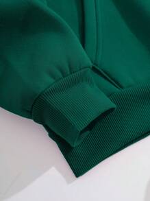 Custom Text Women's Hooded Sweatshirt - Personalize Add Your Own Text/Name To Design Your Personalized Printed Sweatshirt, Women Tops ,Fall Tops ,Green Top,Custom Top,Custom Sweatshirt,Winter Clothes,Personalized Text, Long Sleeve - Dark Green - View 6