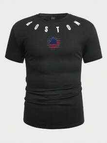 Men's Training T-Shirt Boston United States The Lightest On The Market 100% Polyamide Cool Breathable Fabric - màu đen - Xem 2