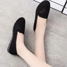 Women's Casual Braided Fabric Summer Loafers Casual, Comfortable, Breathable, Cool And Comfortable Lightweight And Comfortable, Can Be Bent Freely, High Elasticity And Good Softness Women's Casual Fabric Summer Loafers Casual Comfort Flats - 黑色 - 查看 10