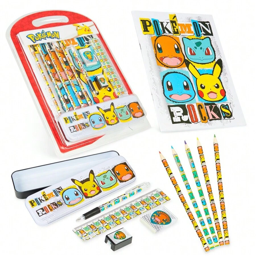 pokemon Notebook And Pen Set Anime Stationery Supplies Diary Pikachu Charizard Homework School Gift - Multicolor - View 1