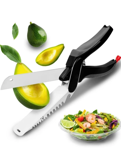 6-In-1 Vegetable Scissors, Heavy Duty Kitchen Shears For Cutting Meat, Vegetables, Fruits, Salads, Chicken - Dishwasher Safe Herb Scissors For Cooking