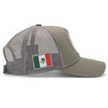 Gorras para Hombre de Moda Tipo Camionero con Logo "Escudo de México" con Bordado 3d estilo Trucker Ajustable Cachucha para el Sol Original Militar Fury - Gris - Ver 3