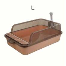 New Removable Semi-Enclosed Cat Litter Box, Multiple Colors And Sizes Available, Litter Scoop Included - Multicolor - View 18