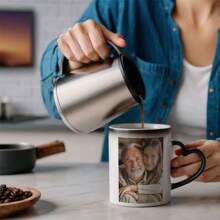 A Specially Designed Photo Magic Cup, Personalized Heat Sensitive Color Changing Ceramic Coffee Cup, No Need For Electricity, Suitable For Birthdays, Holiday Gifts, Valentine's Day, Anniversaries 330ml/11oz