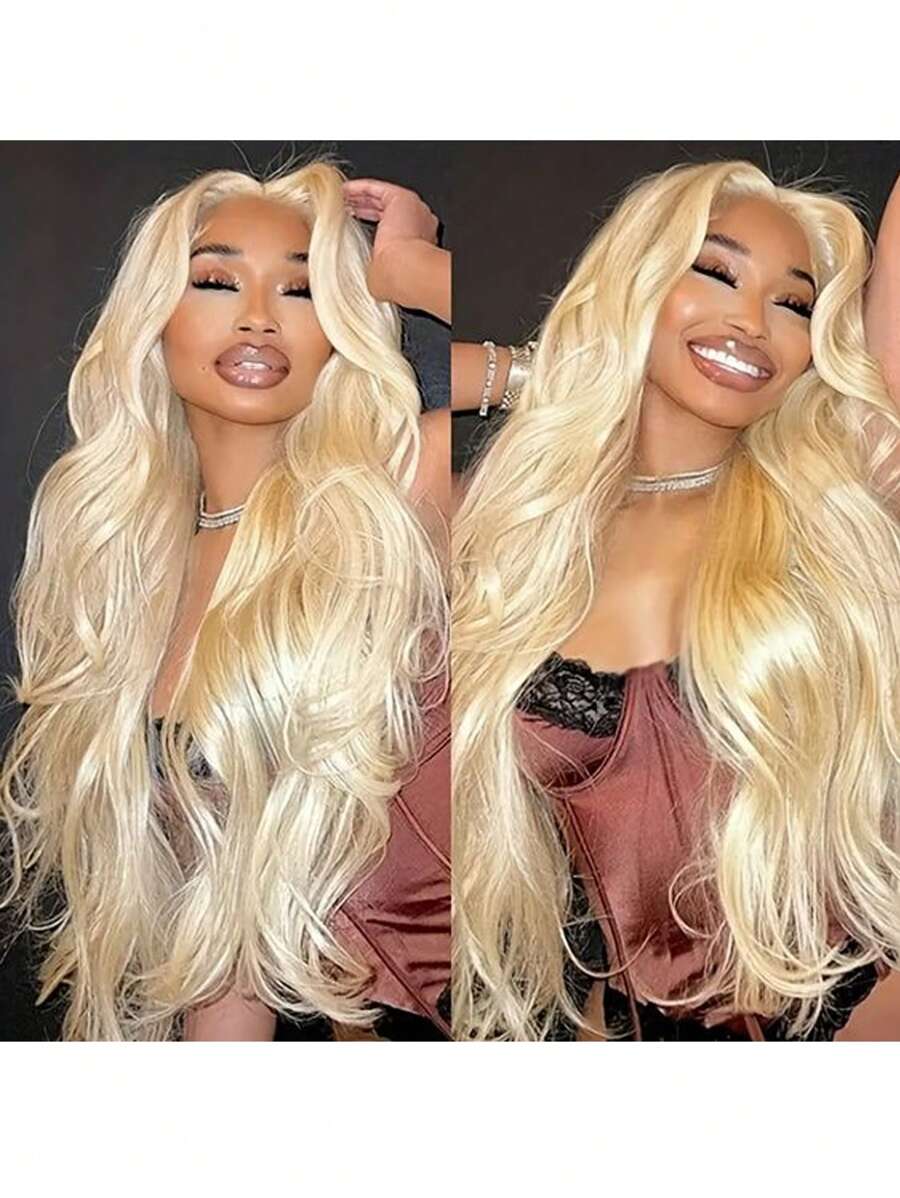 613 蕾丝前假发 人发 13x4 透明蕾丝波浪金色蕾丝前假发 人发 613 蕾丝前假发 150% 密度金色假发 人发 613 前假发 预拔 - S613 - 查看 1