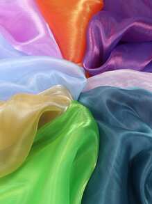 1 件透明欧根纱面料，发光薄纱面料，适用于 DIY 裙子、围巾、花卉包装、新娘时尚工艺品装饰 - 彩色 - 查看 3