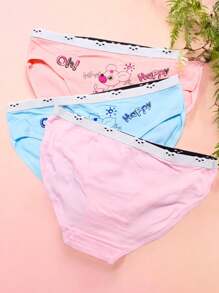 Conjunto de 6 Calzones de algodón para niña, Lindo Estampado de Venadito Feliz, multicolor, suaves y super cómodos. - Multicolor - Ver 3