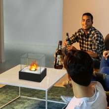 Bioethanol Tischkamin Tischfeuer Indoor & Outdoor  Dekorative Steine Längere Brennzeit Tragbare Bio Ethanol Feuerstelle Kleiner Kamin für Indoor und Outdoor Balkon Terrasse Wohnung Garten Deko