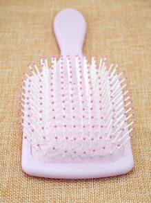 1 pieza Peine personalizado a medida, peine cuadrado grande con cojín de aire y mango, cepillo para desenredar el cabello, adecuado para mujeres, hombres y niños, peine para desenredar el cabello y dar masaje en el cabelludo, para cabello fino/rizado/seco, patrón de flor colorida y nombre personalizados, regalo para amigos, familia, niños, niñas, dama de honor - Púrpura