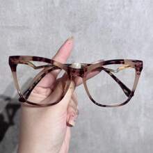 1 pieza Montura de gafas ópticas de ojo de gato versátil de moda 2025 para mujer, decoración, estética retro de material TR90