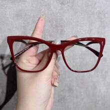 1 pieza Montura de gafas ópticas de ojo de gato versátil de moda 2025 para mujer, decoración, estética retro de material TR90
