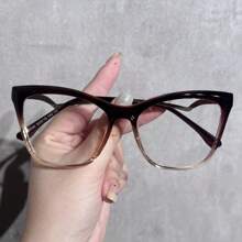 1 pieza Montura de gafas ópticas de ojo de gato versátil de moda 2025 para mujer, decoración, estética retro de material TR90