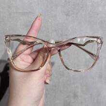 1 pieza Montura de gafas ópticas de ojo de gato versátil de moda 2025 para mujer, decoración, estética retro de material TR90