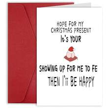 1 张，有趣的我会很高兴在我面前圣诞贺卡，新年快乐贺卡，圣诞贺卡送给男朋友女朋友情侣，丈夫妻子情侣 - 均碼 - 查看 10