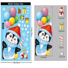 圣诞老人雪人麋鹿圣诞窗贴贴纸用于窗户玻璃装饰，圣诞窗贴圣诞窗贴圣诞窗户装饰适用于圣诞派对装饰 - 彩色 - 查看 8