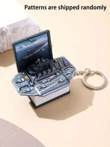 1/2/8pcs 3D Folding Magic Book Mini Keychain, Decompression Creative Keyring, Random Pattern Christmas & Halloween Small Gift Car Accessories Bag Charm School Letter