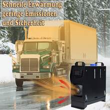 LILIIN 8KW Die-Sel Heater Parking Heater Die-Sel Air Heater, Black/Red 12V Air Fuel Parking Heater With Remote Control LCD Monitor And Silencer For Car RV Boats Truck Motorhome Trailer - 黑色 液晶黑 - 查看 3