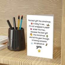 1pc, Thiệp bài thơ Giáng sinh dễ thương, Quà tặng thiệp Giáng sinh vui nhộn cho bạn trai bạn gái, Thiệp Giáng sinh lãng mạn cho anh ấy cô ấy, Thiệp Giáng sinh gia đình - Một cỡ - Xem 7