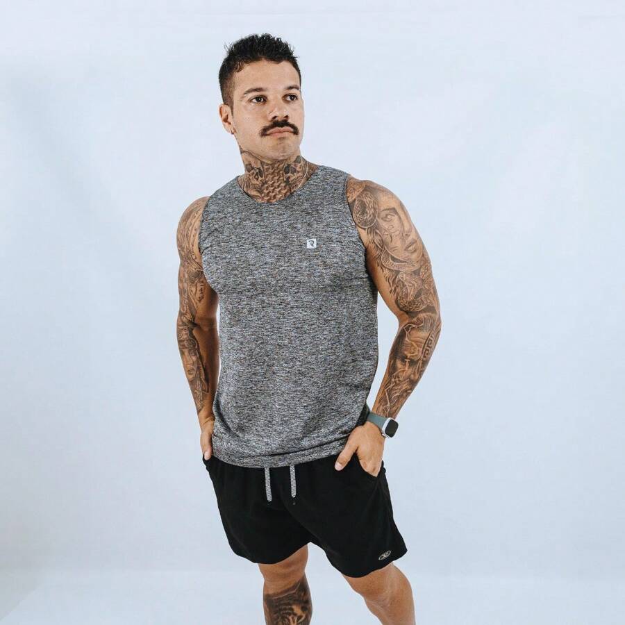 Dry Fit Tank Top Academia Furadinha Training - Grey - View 1