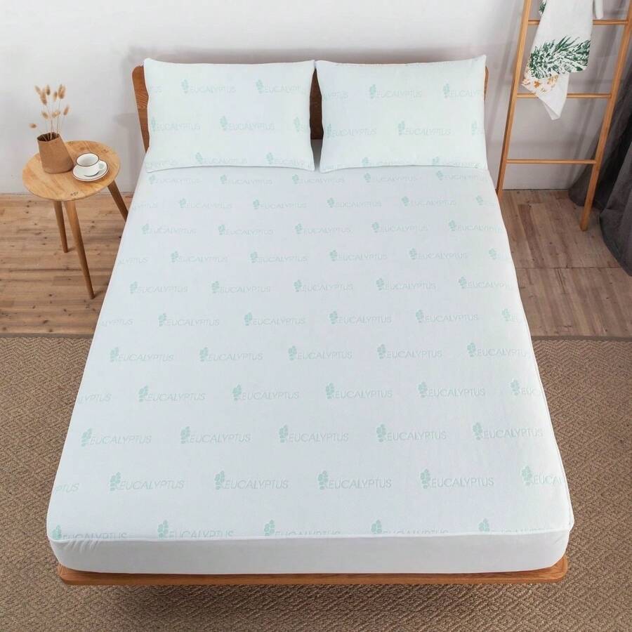 Bibb Home Eucalyptus Infused Waterproof Mattress Pad Queen Size Soft