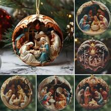 6 PIEZAS Nuevas decoraciones navideñas vintage con efectos acrílicos
