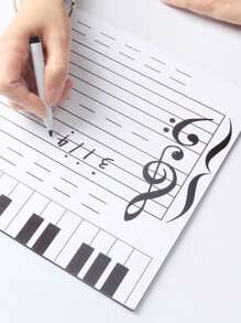 1pc Magnetic Music Staff Board, Music Theory Teaching Tool, Erasable Handwriting Board With Musical Notes, Christmas Party Gift - Magnetic Music Board - View 1