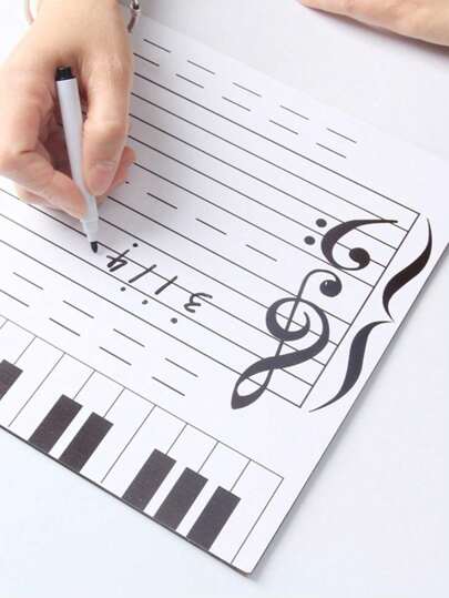 1pc Magnetic Music Staff Board, Music Theory Teaching Tool, Erasable Handwriting Board With Musical Notes, Christmas Party Gift