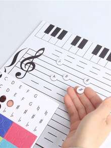 1pc Magnetic Music Staff Board, Music Theory Teaching Tool, Erasable Handwriting Board With Musical Notes, Christmas Party Gift - Magnetic Music Board - View 2