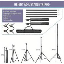 Backdrop Stand Kit 3 * 3m(9.8 * 9.8ft) Adjustable Photo Backdrop Stand Photo Video Studio Background Support System With Carrying Bag And 4 Clamps - Variant1 - View 5