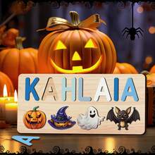 Halloween Puzzle,Wooden Alphabet Puzzle,Personalized Name Puzzle,Halloween Gifts,Baby Name Puzzle,Halloween Wooden Puzzles For Toddler,3D Alphabet Jigsaw Toy,Dustomized Wooden Puzzle Toy,Early Learning Toys For Baby Boy Or Baby Girl,Wooden Puzzle,Personalized Gifts,First 1st Brirthday Gifts,Birthday Gift,Anniversary Gift,Building BloDks Gift Set(With Pegs) - With Nails - View 3