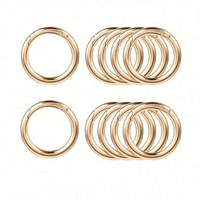 10pcs Spring O-Ring Carabiners - Round Metal Clips, Suitable For DIY Crafts, Keychains, Wallets - Zinc Alloy Keyring Clips For Handbags, Dog Collars, Lanyards, School & Car Accessories, Cute Goth Y2K Christmas Gifts