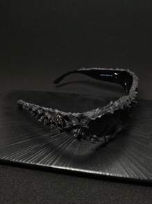 CASHEW FLOWER SKULL 1 件骷髅装饰滴胶手工随机效果不对称复古波西米亚优雅派对镜框男女通用时尚眼镜 - 黑色 - 查看 13