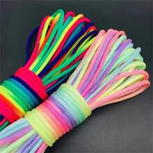 10/100m/Pieza Cordón multicolor arcoíris de 7 hebras que brilla en la oscuridad de 4mm, adecuado para uso múltiple al aire libre, emergencia de supervivencia, cuerda de paracaídas, trenzado de pulseras, camping, picnic, tendedero, correa para mascotas, duradero hilo DIY
