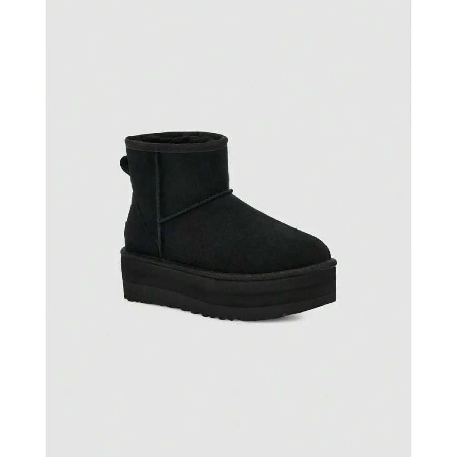 UGG Classic Mini Platform 1134991-BLK Women's Black Suede Comfort Ankle Boots - 黑色 - 查看 1